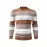 Men's Stylish Color Blocked Knitted Pullover - Casual Breathable Long Sleeve High Stretch Crew Neck Top