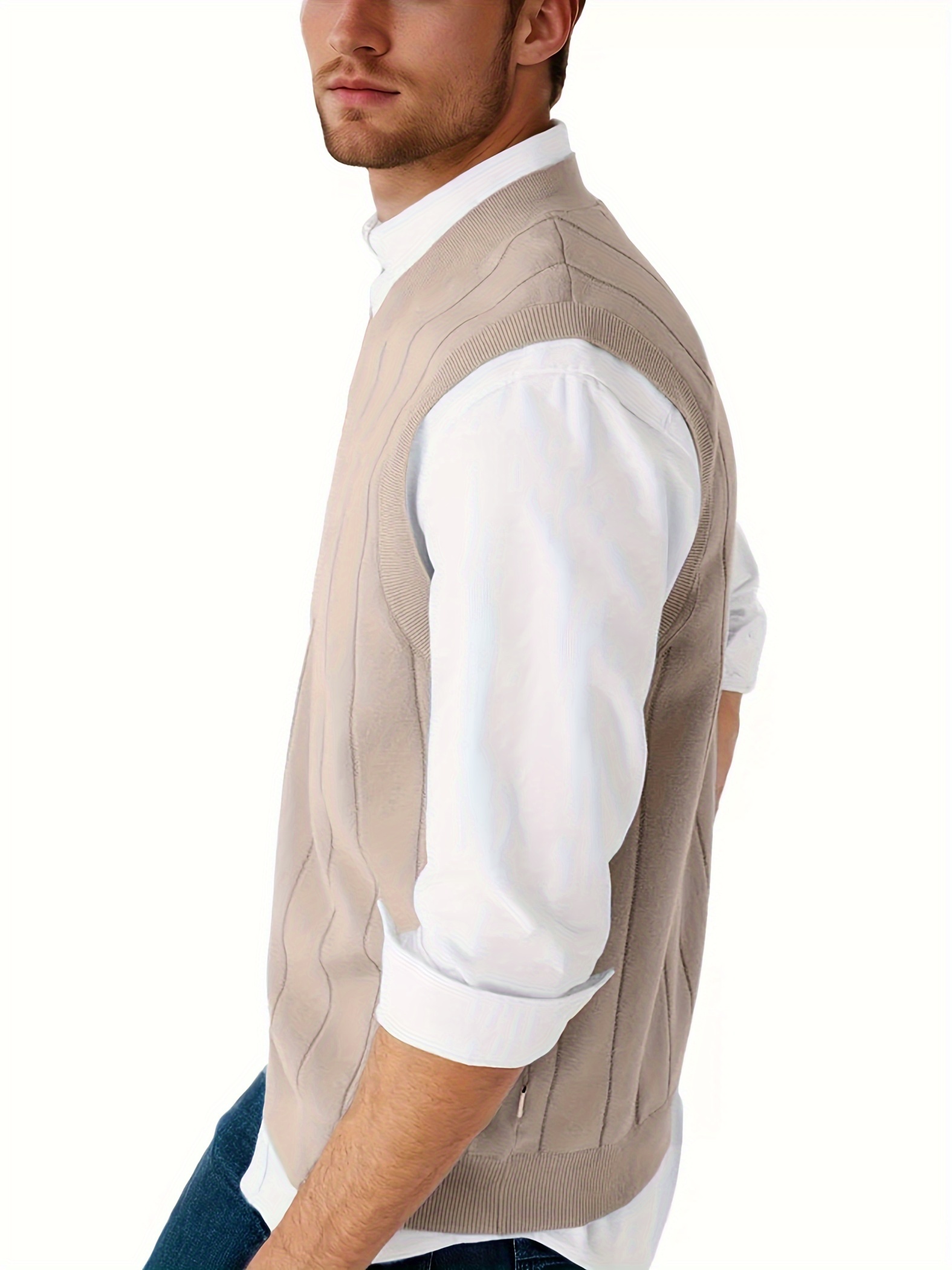Tooluck Men s Fashion V-Neck Pullover Vest details 2