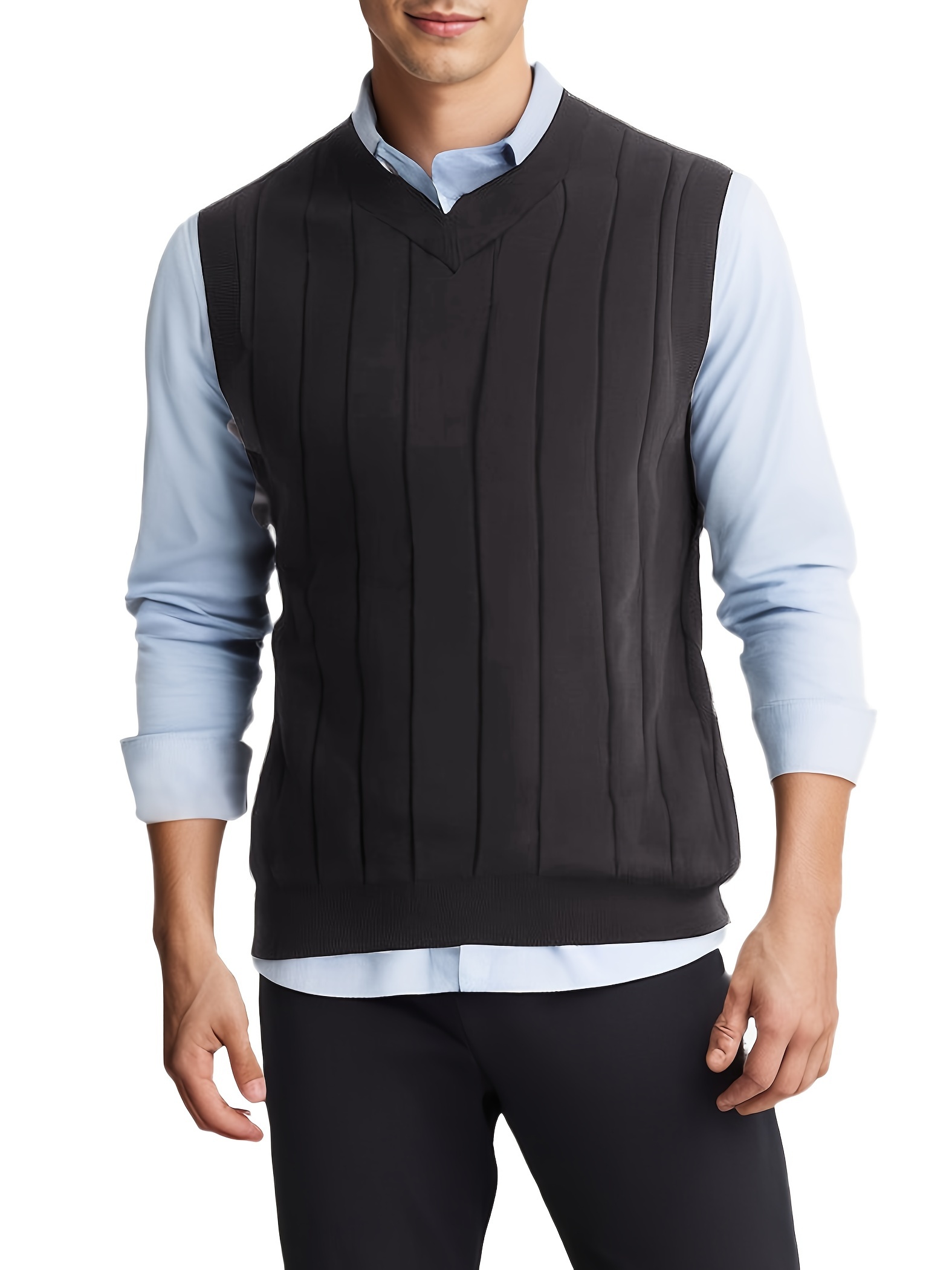 Tooluck Men s Fashion V-Neck Pullover Vest details 4