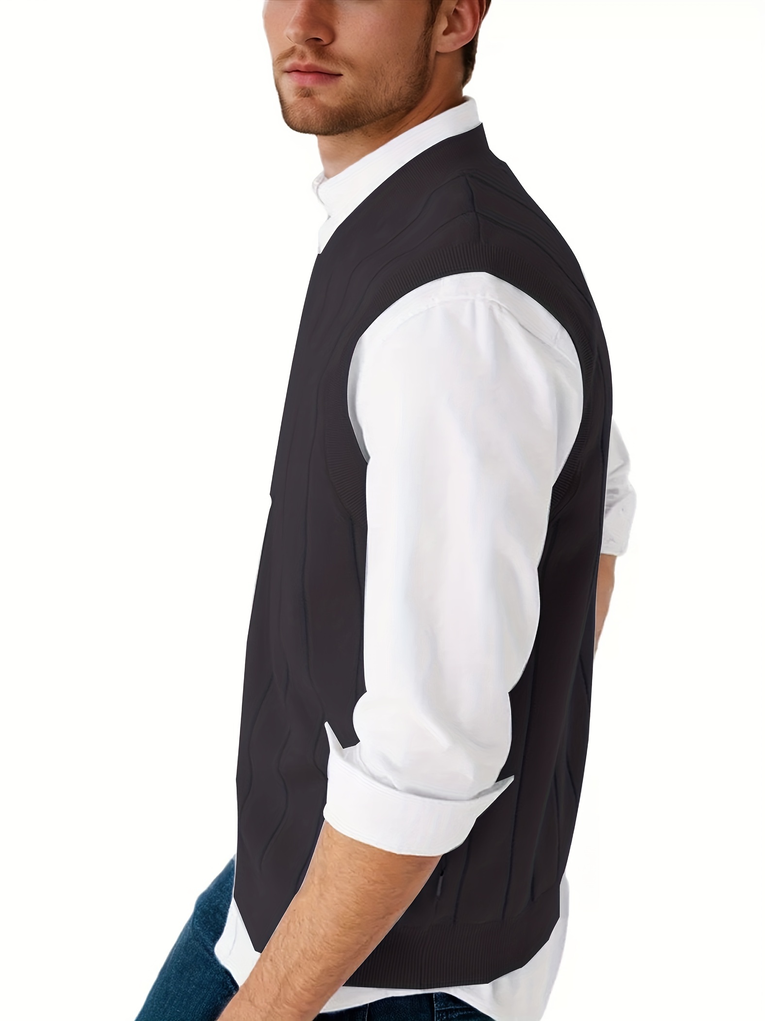 Tooluck Men s Fashion V-Neck Pullover Vest details 7