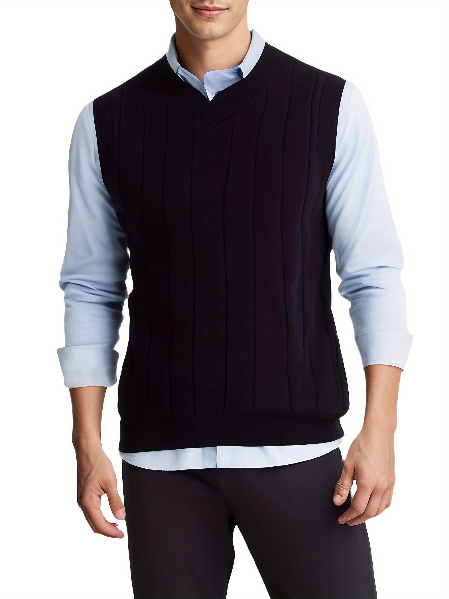 Tooluck Men s Fashion V-Neck Pullover Vest details 9