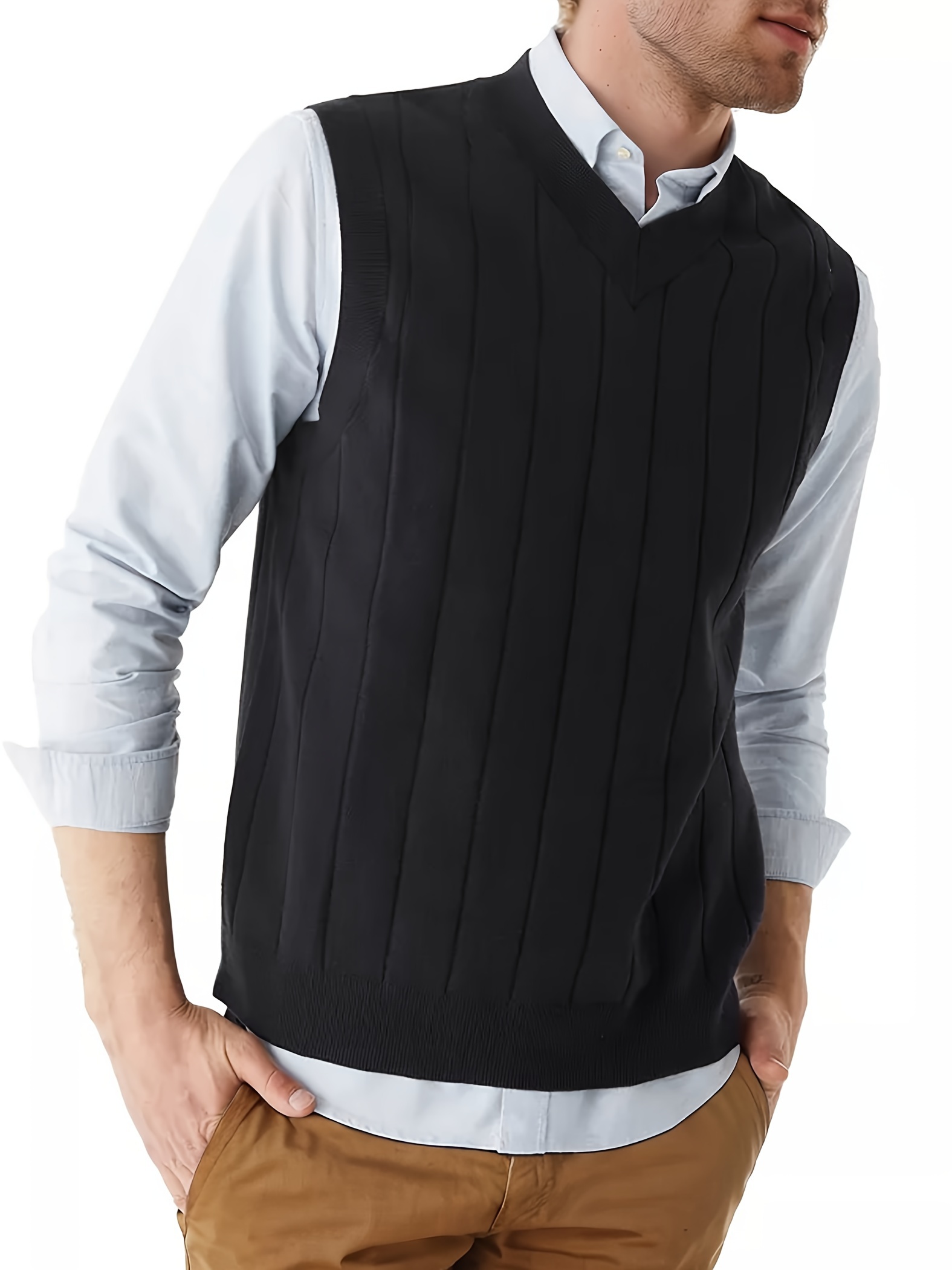 Tooluck Men s Fashion V-Neck Pullover Vest details 10