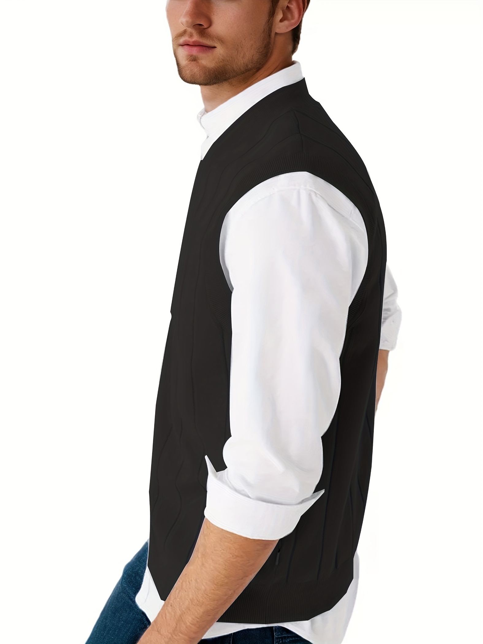 Tooluck Men s Fashion V-Neck Pullover Vest details 11